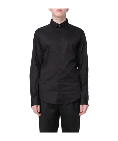 Emporio Armani Long-sleeved Shirt In Schwarz