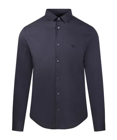 Emporio Armani Classic Collar Shirt In Grey