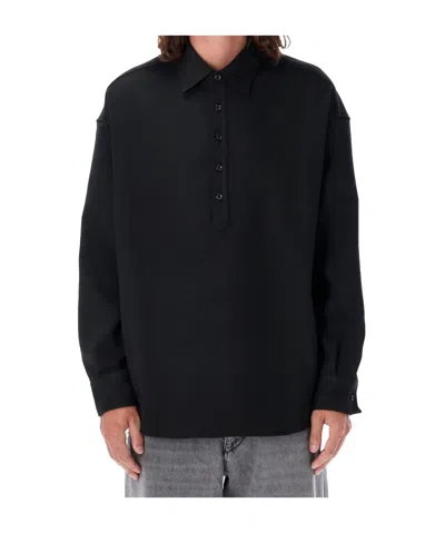 Emporio Armani Long-sleeved Shirt In Black