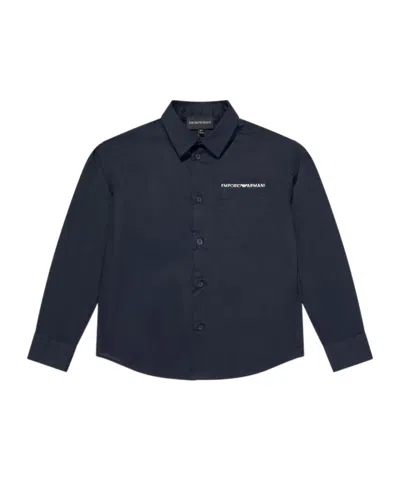 Emporio Armani Long-sleeved Shirt In Black