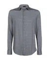 Emporio Armani Houndstooth Pattern Shirt In Gray