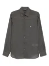 Emporio Armani Lyocell Shirt With A Patterned Print In Green