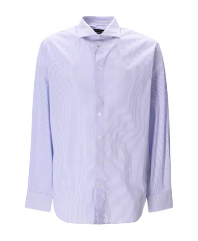 Emporio Armani Long-sleeved Shirt In Purple