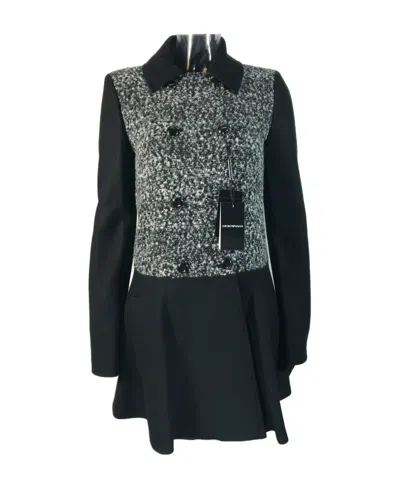 Emporio Armani Long-sleeved Spliced Coat In Black
