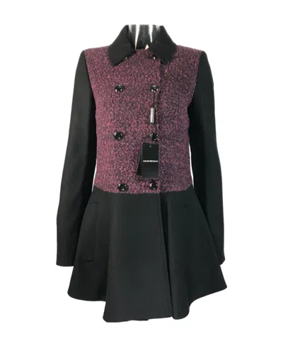 Emporio Armani Long-sleeved Spliced Coat In Black