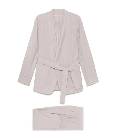 Emporio Armani Long-sleeved Suit In Pink