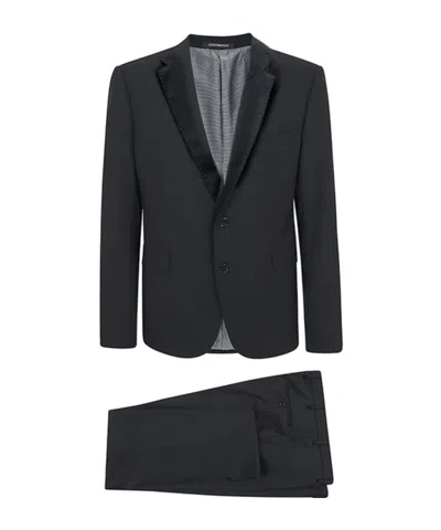 Emporio Armani Long-sleeved Suit In Black