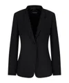 Emporio Armani Long-sleeved Suit Coat In Black