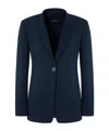 Emporio Armani Long-sleeved Suit Jacket In Blue