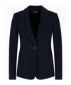 Emporio Armani Long-sleeved Suit Jacket In Black
