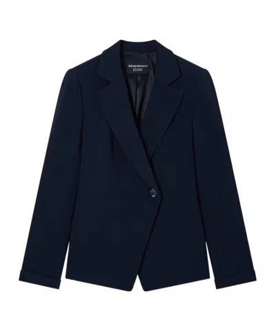 Emporio Armani Double-breasted Blazer Jacket In Black