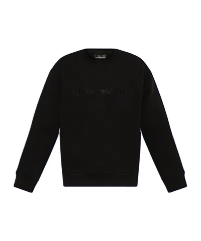 Emporio Armani Long-sleeved Sweater In Black