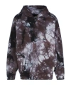 Emporio Armani Asv Black Blue Capsule Collection Oversize Organic-jersey Hooded Tie-dye Print Sweatshirt In Black