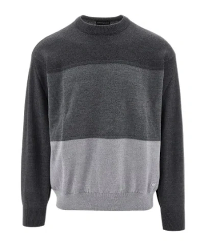 Emporio Armani Long-sleeved Sweater In Grey