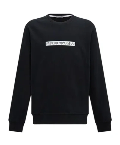 Emporio Armani Logo Crew Neck Sweatshirt In Black