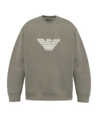 Emporio Armani Long-sleeved Sweater In Gray