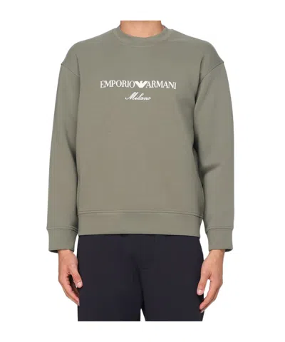 Emporio Armani Long-sleeved Sweater In Green