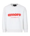 Emporio Armani Ivory Sweatshirt For Kids With Love Writing In White