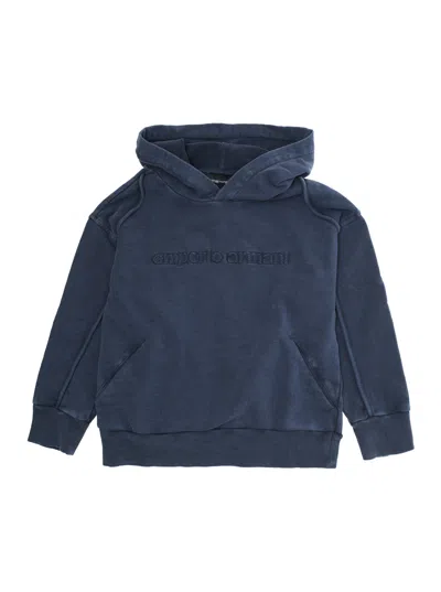 Emporio Armani Long-sleeved Sweatshirt In Blue