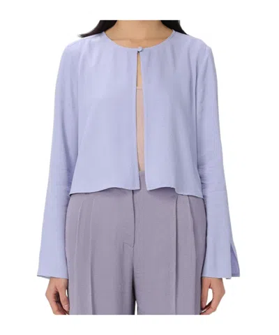 Emporio Armani Jacquard Sustainable Viscose Bolero Jacket In Purple