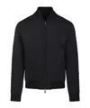 Emporio Armani Blouson Aus Nylon Mit Durchgehender Mikro-stickerei Mit Adler-motiv In Black