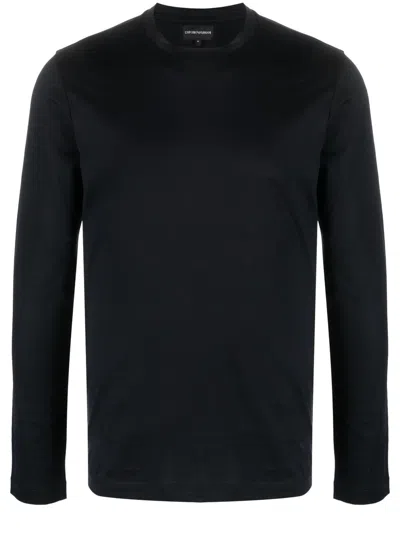 Emporio Armani Long-sleeves T-shirt In Blue