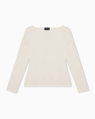 Emporio Armani Long Sleeves T-shirts In Sand