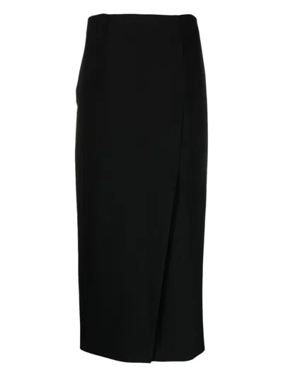 Emporio Armani High-waisted Straight Skirt In Black  