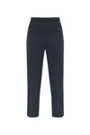 Emporio Armani Fitted Trousers With Button Accents And Slits In Blue