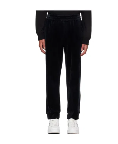 Emporio Armani Black Embroidered Track Pants