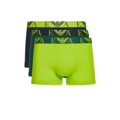 Emporio Armani Lot De 3 Boxers In Green