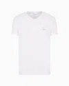 Emporio Armani Loungewear T-shirt Mit V-ausschnitt In Fitted Fit Aus Weichem Modal In White
