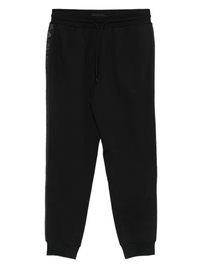 Emporio Armani Cuffed Hems Lounge Trousers In Black