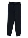 Emporio Armani Cuffed Hems Lounge Trousers In Blue