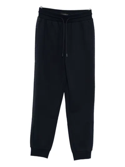 Emporio Armani Cuffed Hems Lounge Trousers In Black