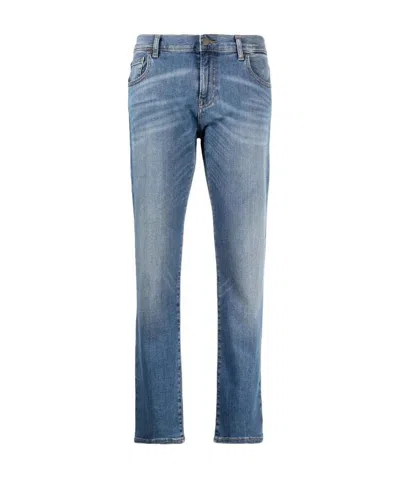 Emporio Armani Low-rise Slim-cut Jeans In Blue