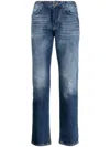Emporio Armani Low-rise Straight Jeans In Blue