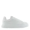 Emporio Armani Low Top Leather Sneakers In White
