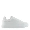 Emporio Armani Low Top Leather Sneakers In White