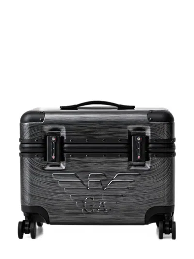 Emporio Armani Luggage Trolley With Handle And Wheels In Gray