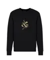 Emporio Armani Double-jersey Sweatshirt With Lunar New Year Embroidery In Black