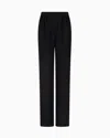 Emporio Armani Lurex Crêpe Wide-leg Trousers In Black