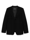 Emporio Armani Single-breasted Blazer Jacket Glitter Finish In Black