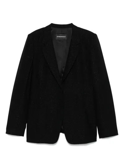 EMPORIO ARMANI LUREX-DETAIL CREPE BLAZER