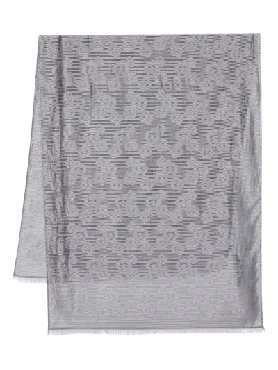 Emporio Armani Lurex-detail Scarf In Black