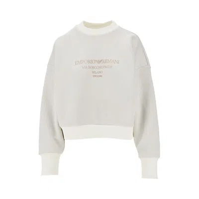 Emporio Armani Lurex Jersey Sweatshirt With Logo In Multi