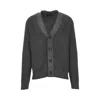 Emporio Armani Buttoned Shawl-collar Cardigan In Green