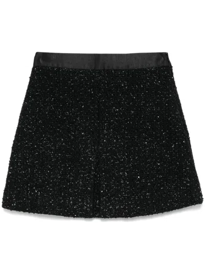 Emporio Armani Textured Lurex Skirt Sequin Embellishment In Black