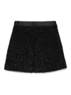Emporio Armani Textured Lurex Skirt Sequin Embellishment In Black