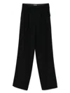 Emporio Armani Shimmery Wide Leg Trousers In Black